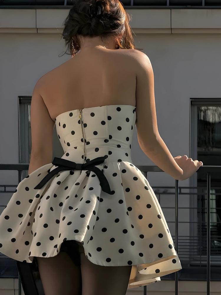 Polka Dot Preppy Mini Dress