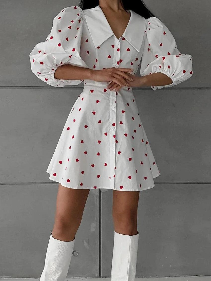 Puff Sleeve Mini Dress