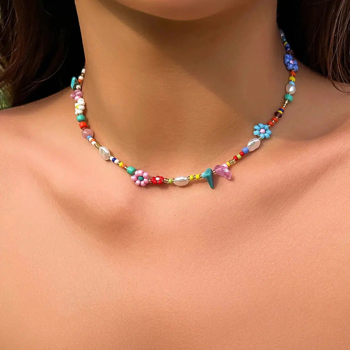 Rainbow Beaded Necklace