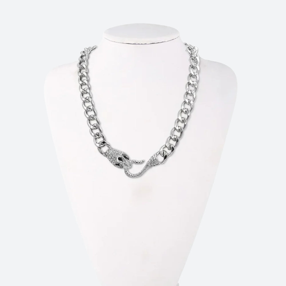 Rhinestone Snake Necklace