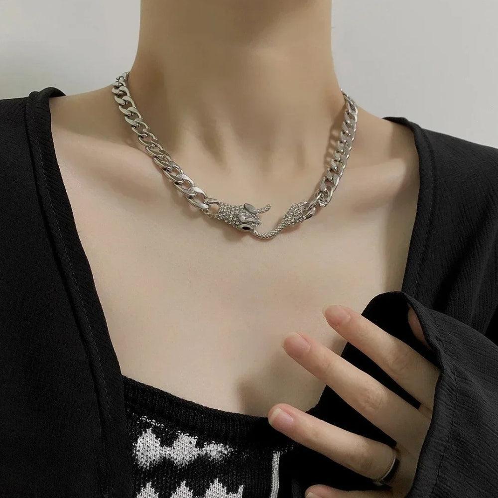 Rhinestone Snake Necklace