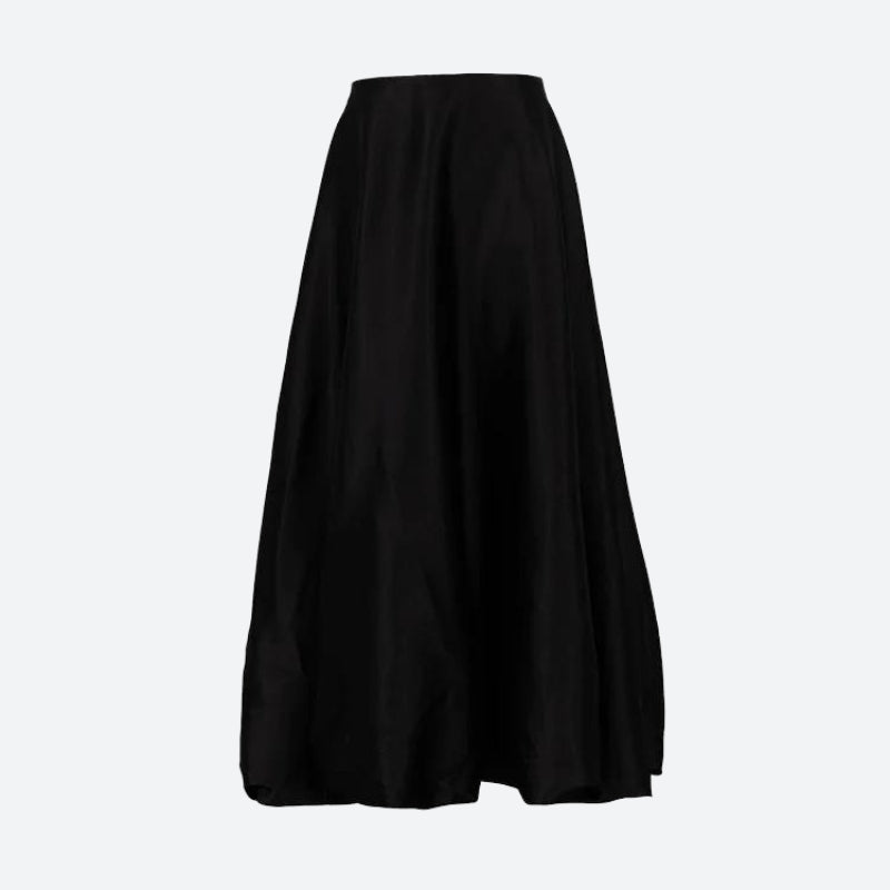 Satin A-Line Bubble Midi Skirt