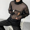 Sheer Mesh Turtle Neck Top