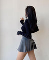 Side Slit College Mini Skirt