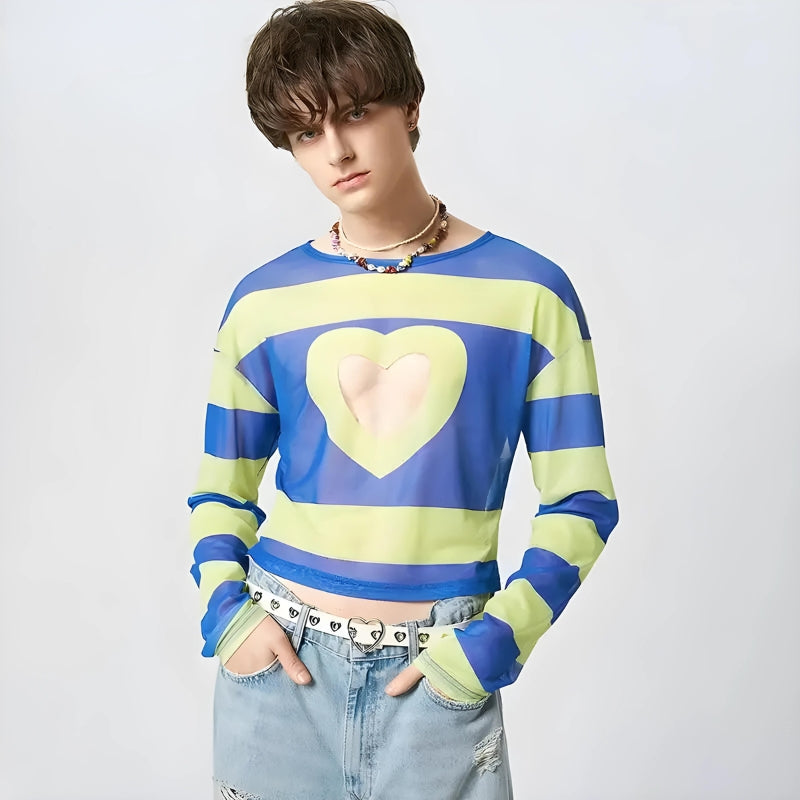 Soft Boy Heart Cut Out Crop Top