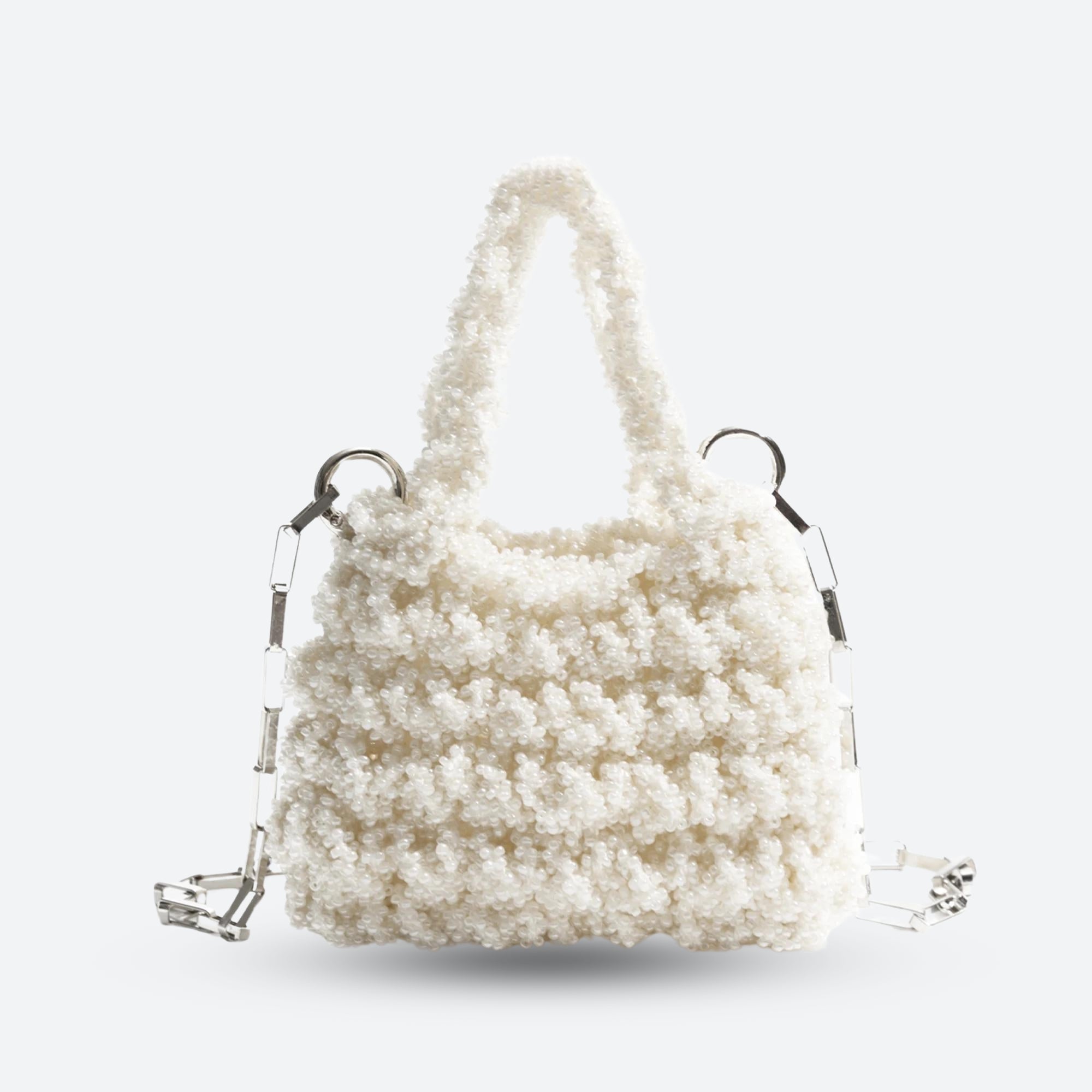 Soft Girl Beaded Chain Strap Handbag