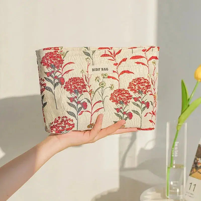 Soft Girl Floral Makeup Bag