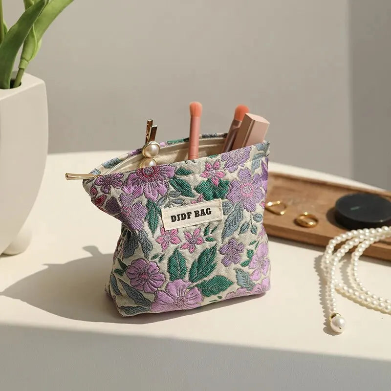 Soft Girl Floral Mini Makeup Bag