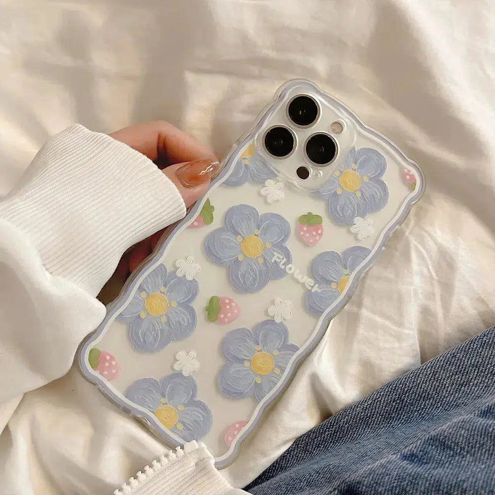 Soft Girl Flowers Clear Phone Case