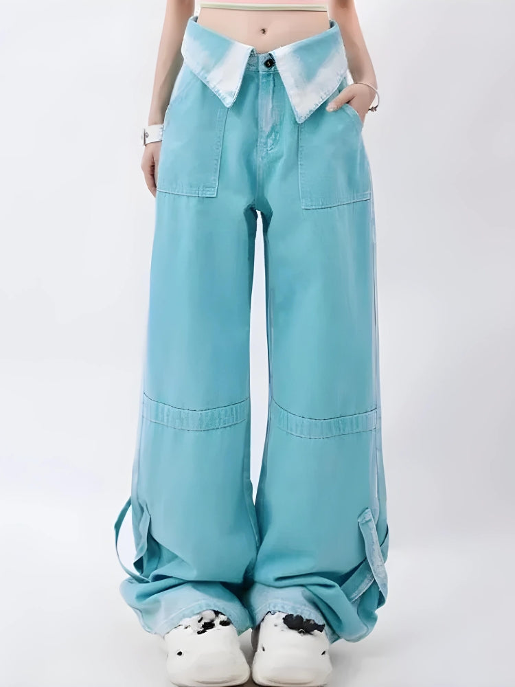 Soft Girl Folded Waist Jeans