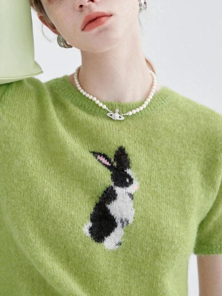 Soft Girl Rabbit Knitted Top