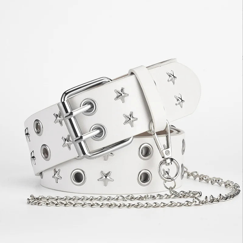 Star Studded Belt with Chain