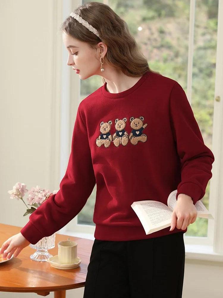 Teddy Bears Embroidered Sweatshirt