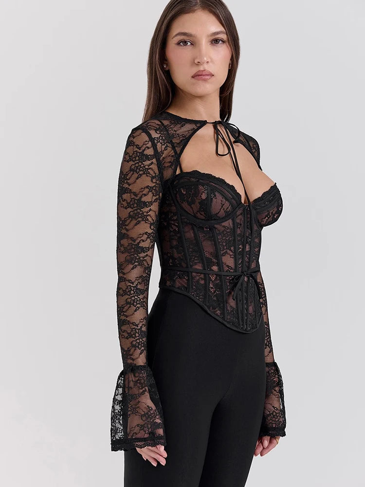 Two Piece Lace Corset Bolero Top