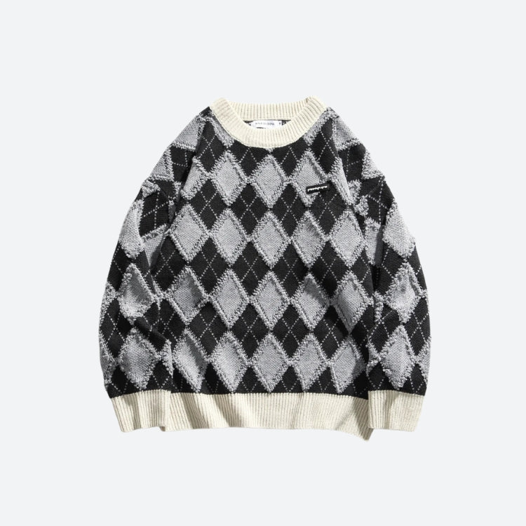 Ronni Argyle Sweater- Black & White