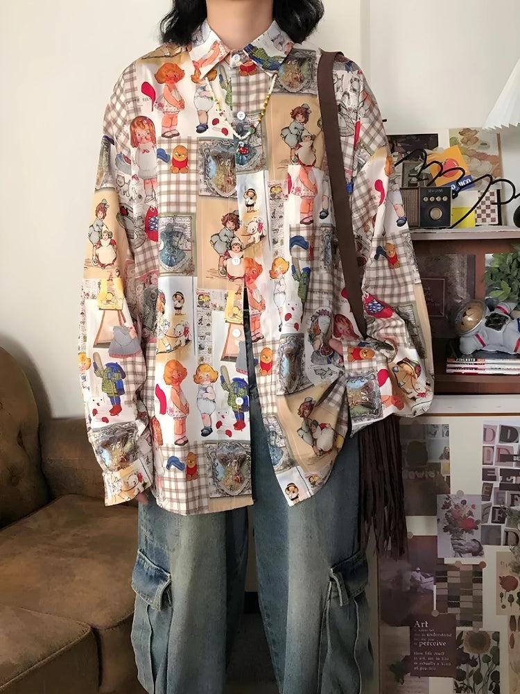 Vintage Cartoon Oversized Shirt