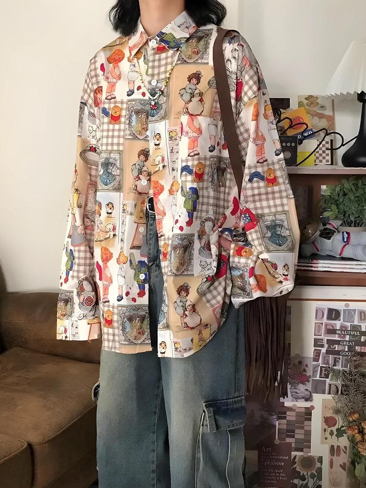 Vintage Cartoon Oversized Shirt