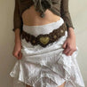 Vintage Ethnic Heart Suede Waist Belt