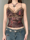 Vintage Floral Lace Trim Top