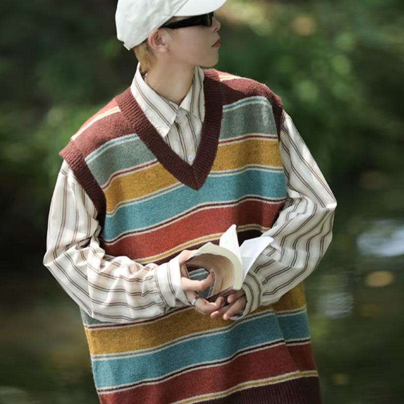 Vintage Striped Sweater Vest