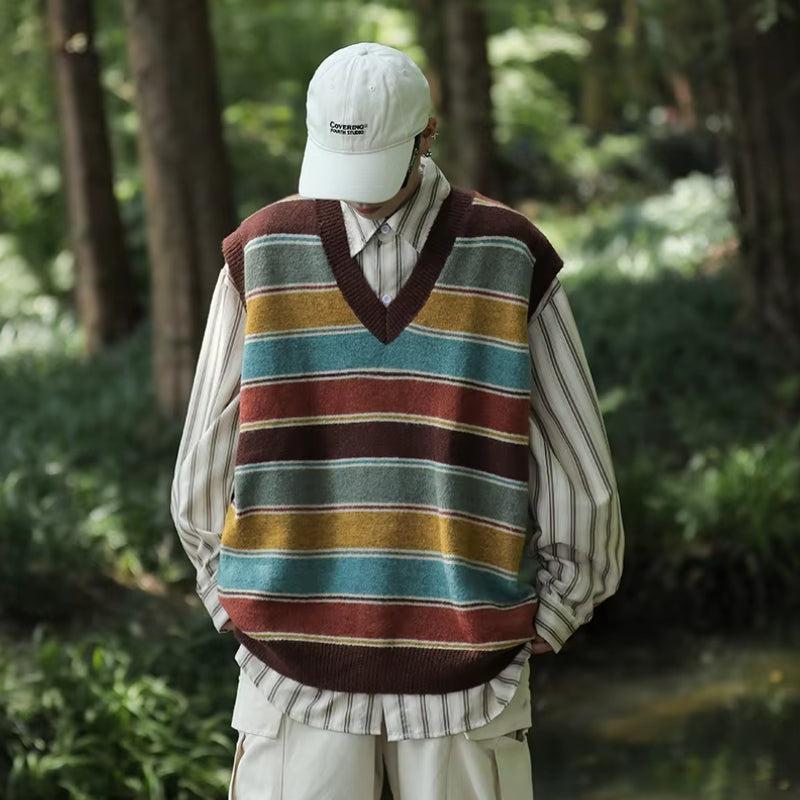 Vintage Striped Sweater Vest