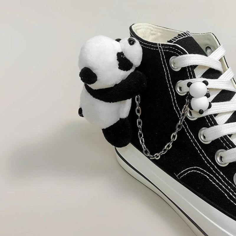 Weirdcore Panda Canvas Shoes