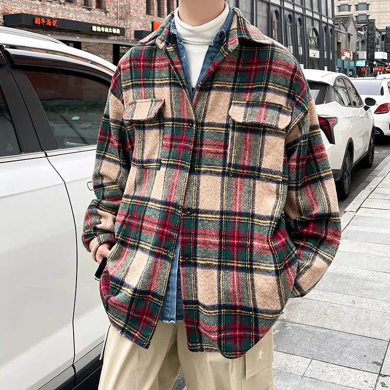 Wool Plaid Shirt Jacket