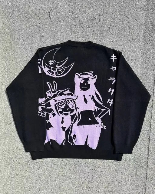 Y2K Anime Knitted Sweater