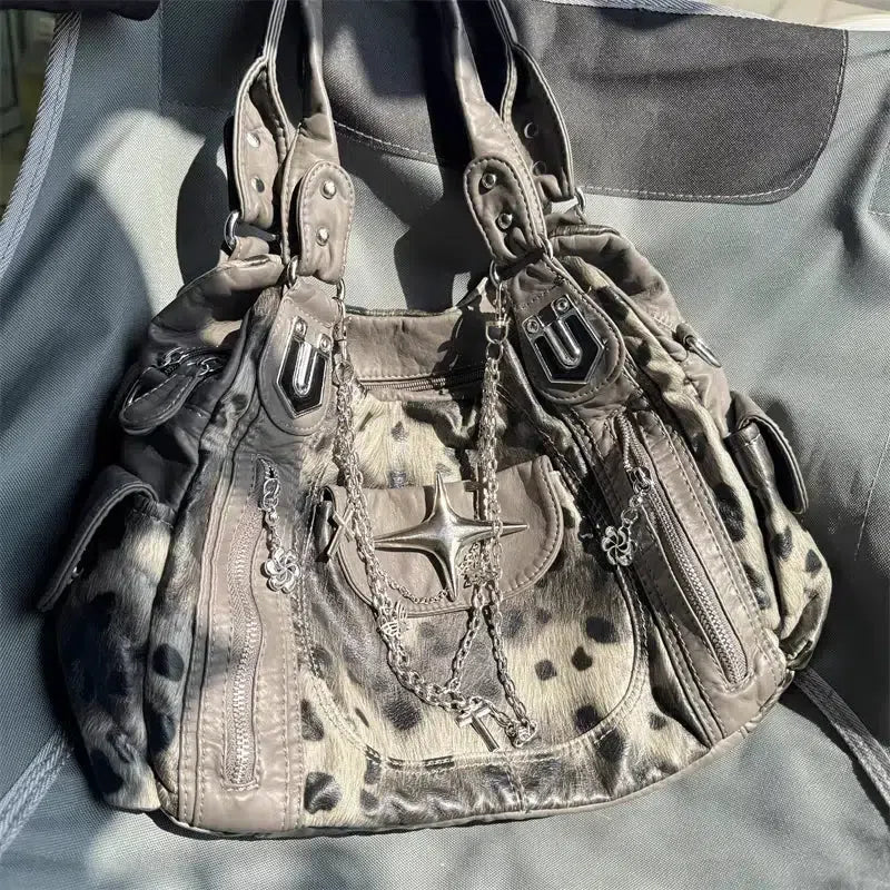 Y2K Leopard Faux Fur Bag