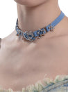 Y2K Sparkle Denim Choker Necklace