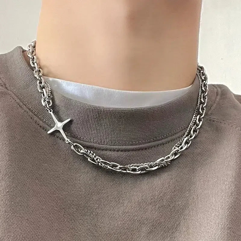 Y2K Star Double Chain Necklace