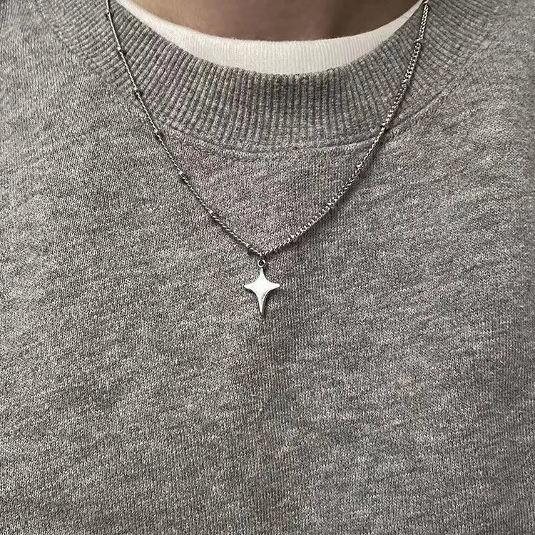 Y2K Star Silver Necklace