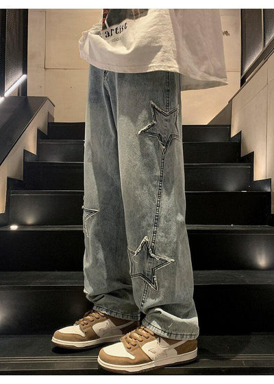 Y2K Star Embroidered Jeans - Litlookz Studio