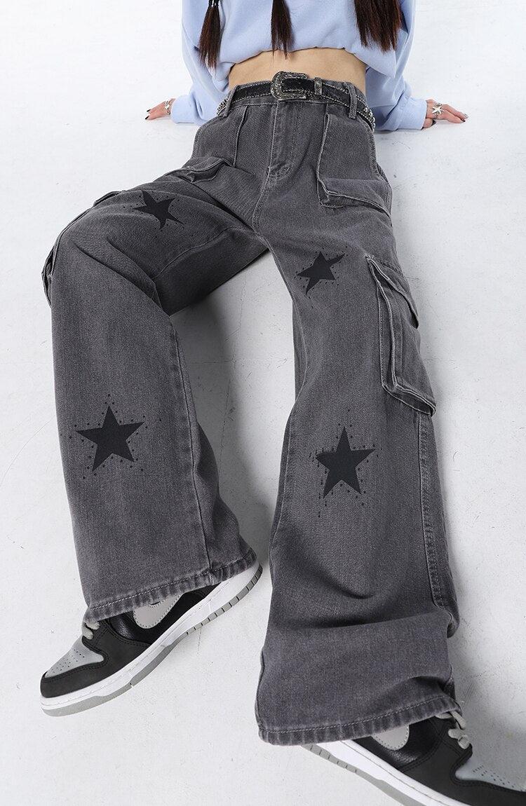 Y2K Star Printed Jeans – Litlookz Studio