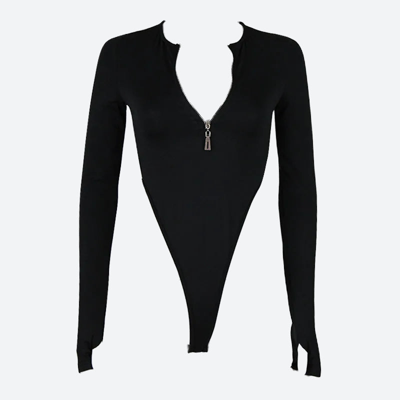 Zip Up High Leg Bodysuit